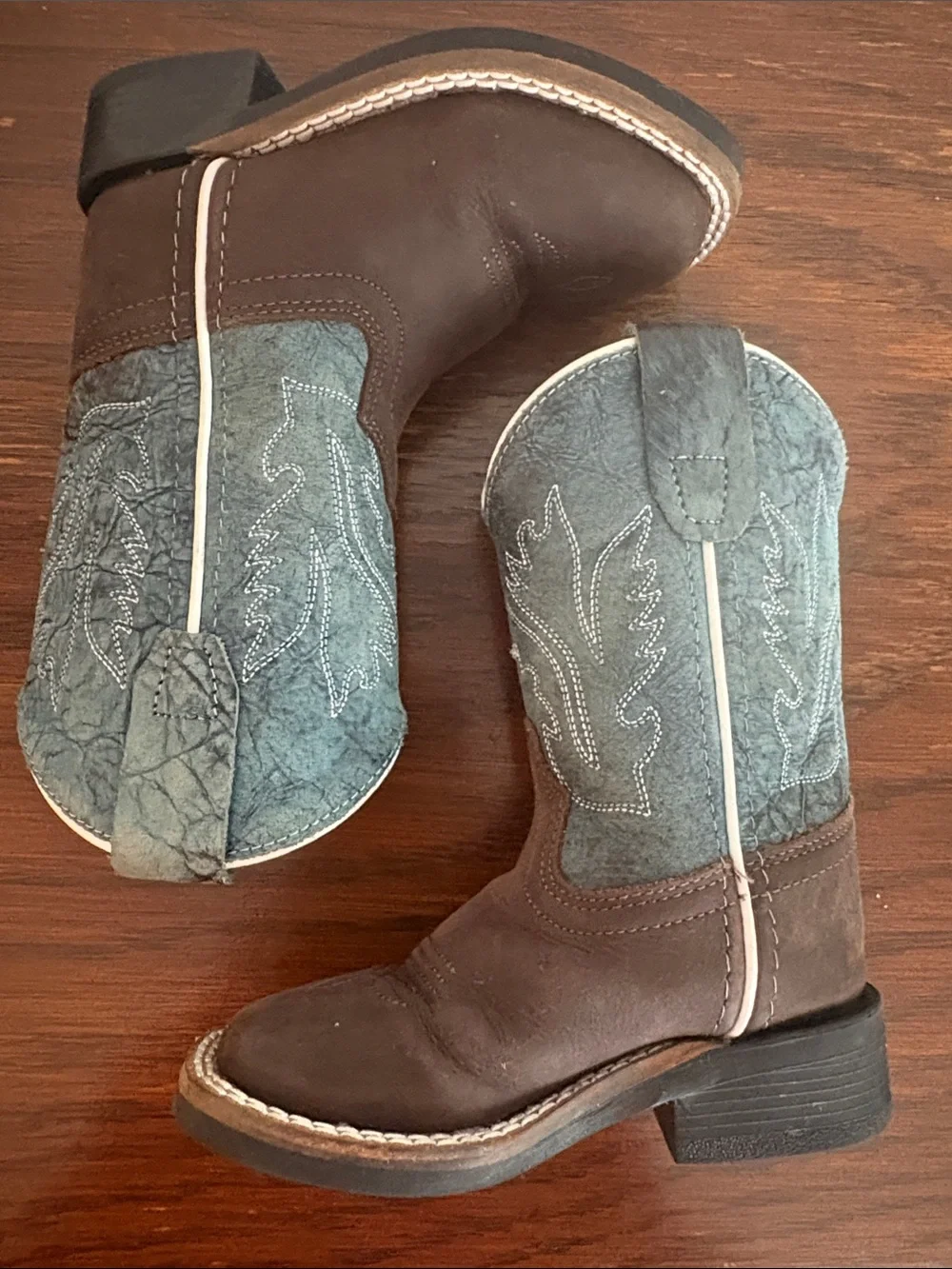 OLD WEST Toddler Leather Cowboy Boots Size 6